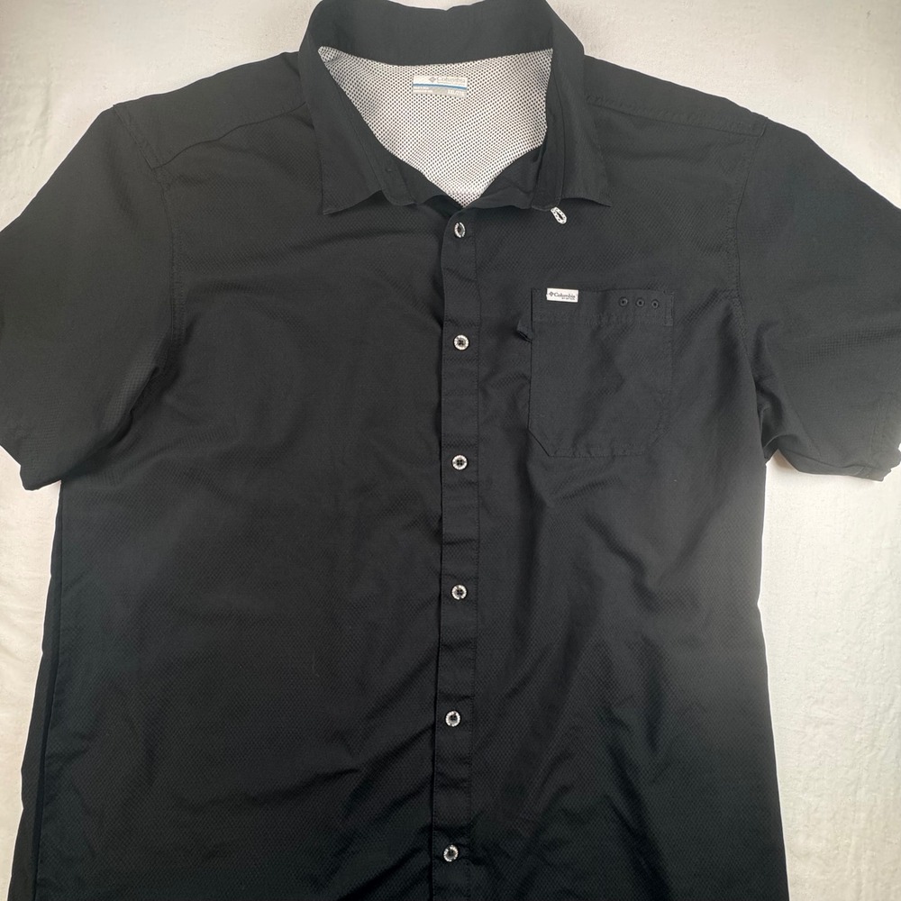 Columbia PFG Shirt Mens XXL Black Short Sleeve Vented PFG Gorpcore